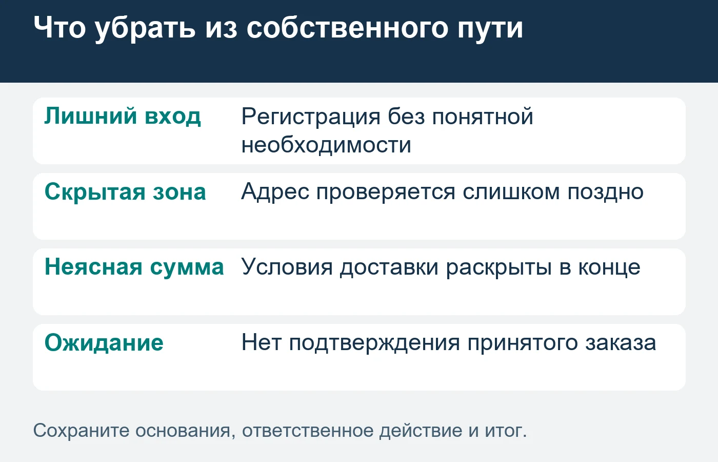 Изменение удобства оценивается вместе с реальным исполнением и затратами доставки.