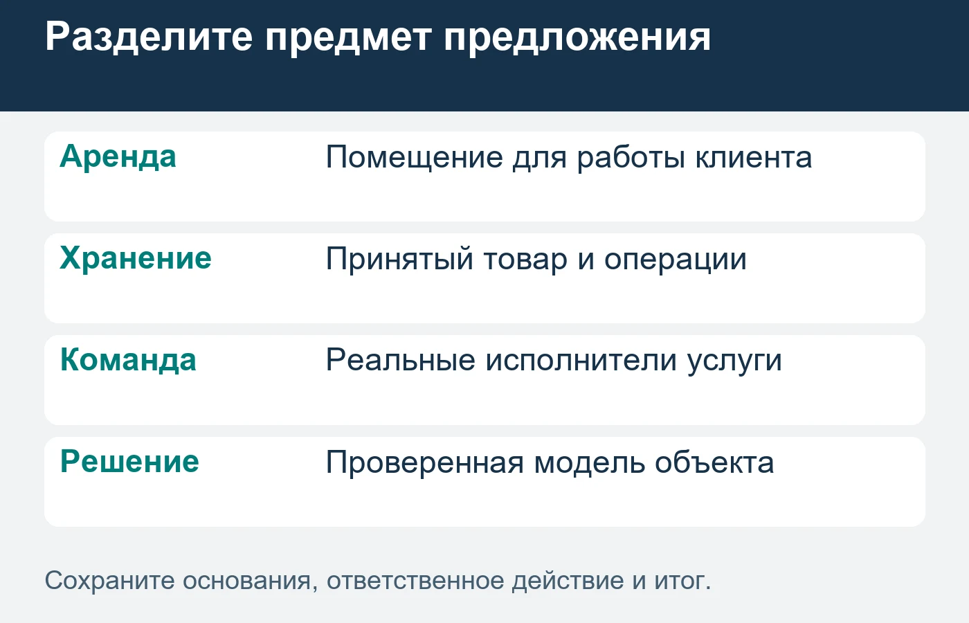 Арендатор выбирает объект для своей работы, а грузовладелец — выполняемое обслуживание товара.
