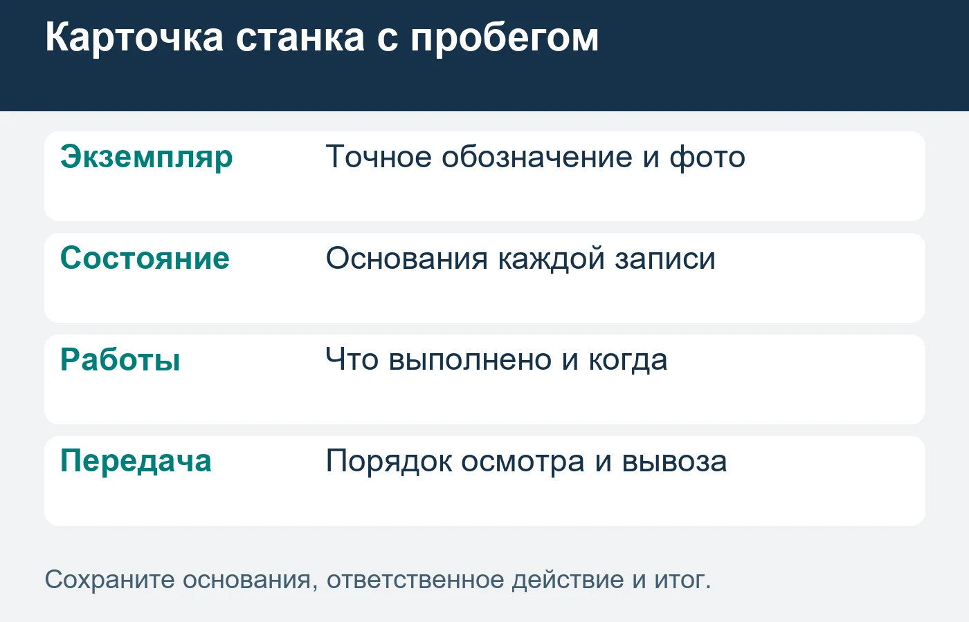 Проверка состояния и проведённый ремонт — разные сведения.